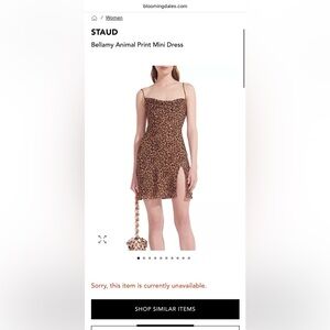 STAUD Bellamy Leopard Print Mini Dress